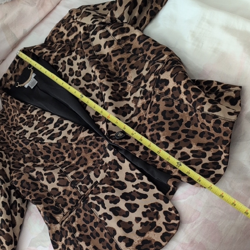 Cache Leopard Print Blazer in Brown and Black - Picture 8 of 9